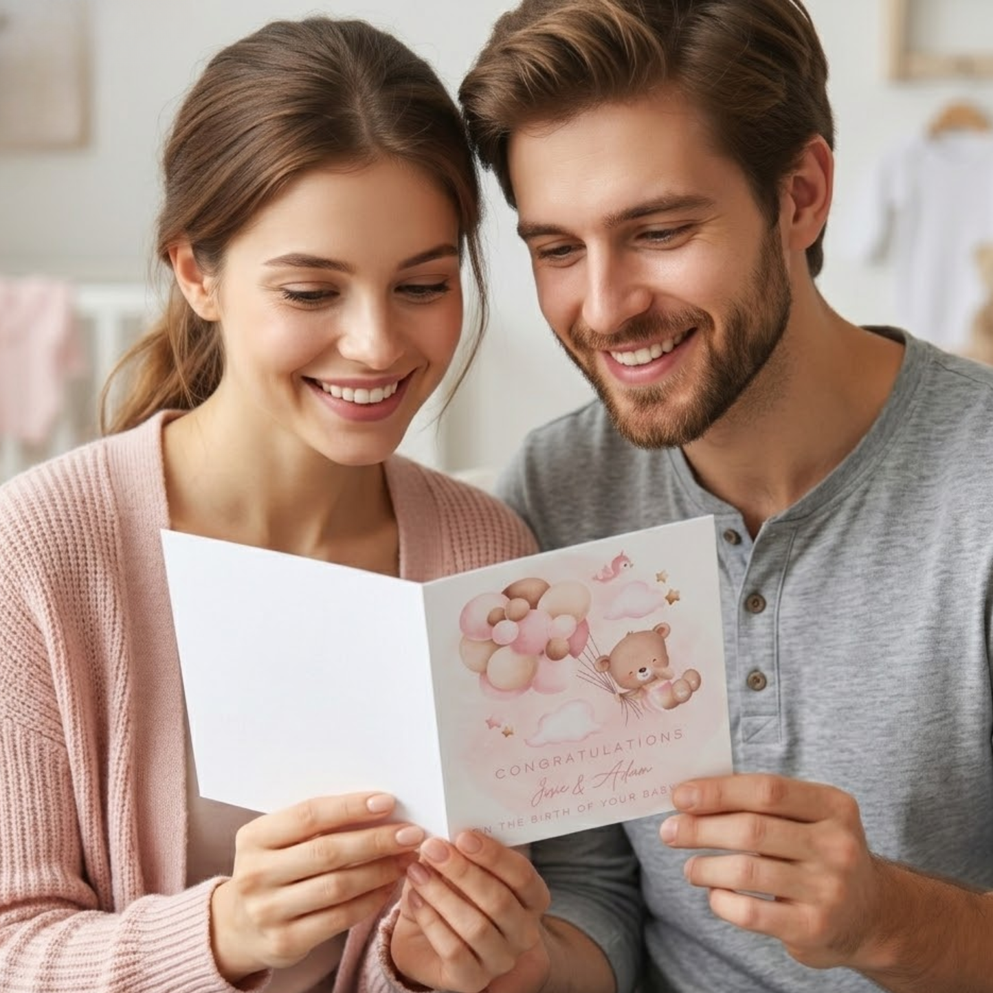 Personalised Congratulations New Parents Girl Card