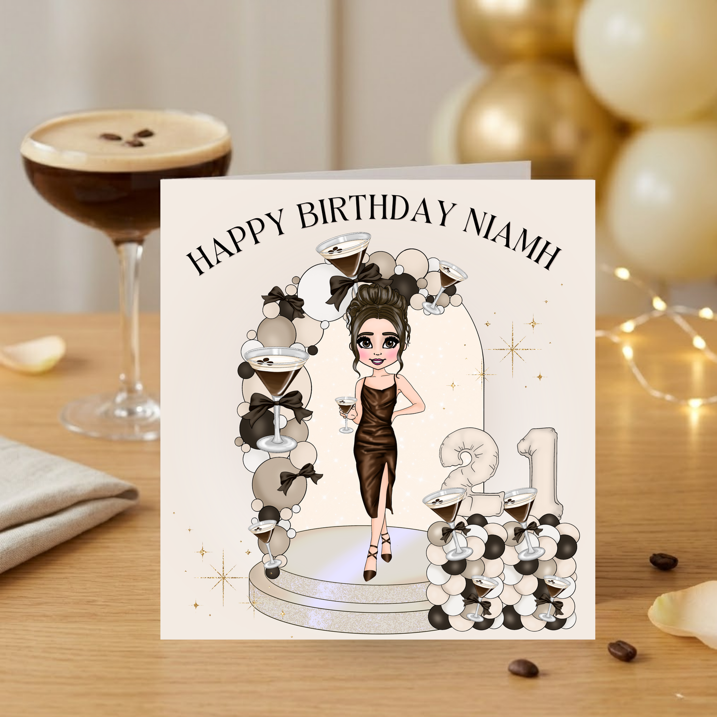 Personalised Espresso Martini Age Birthday Card