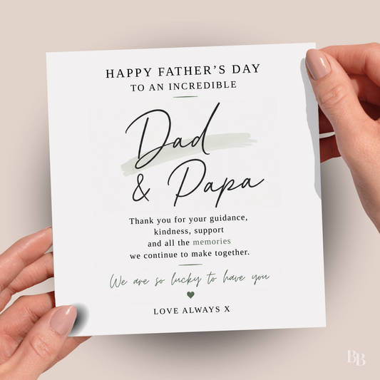 Dad & Papa Father's Day Card