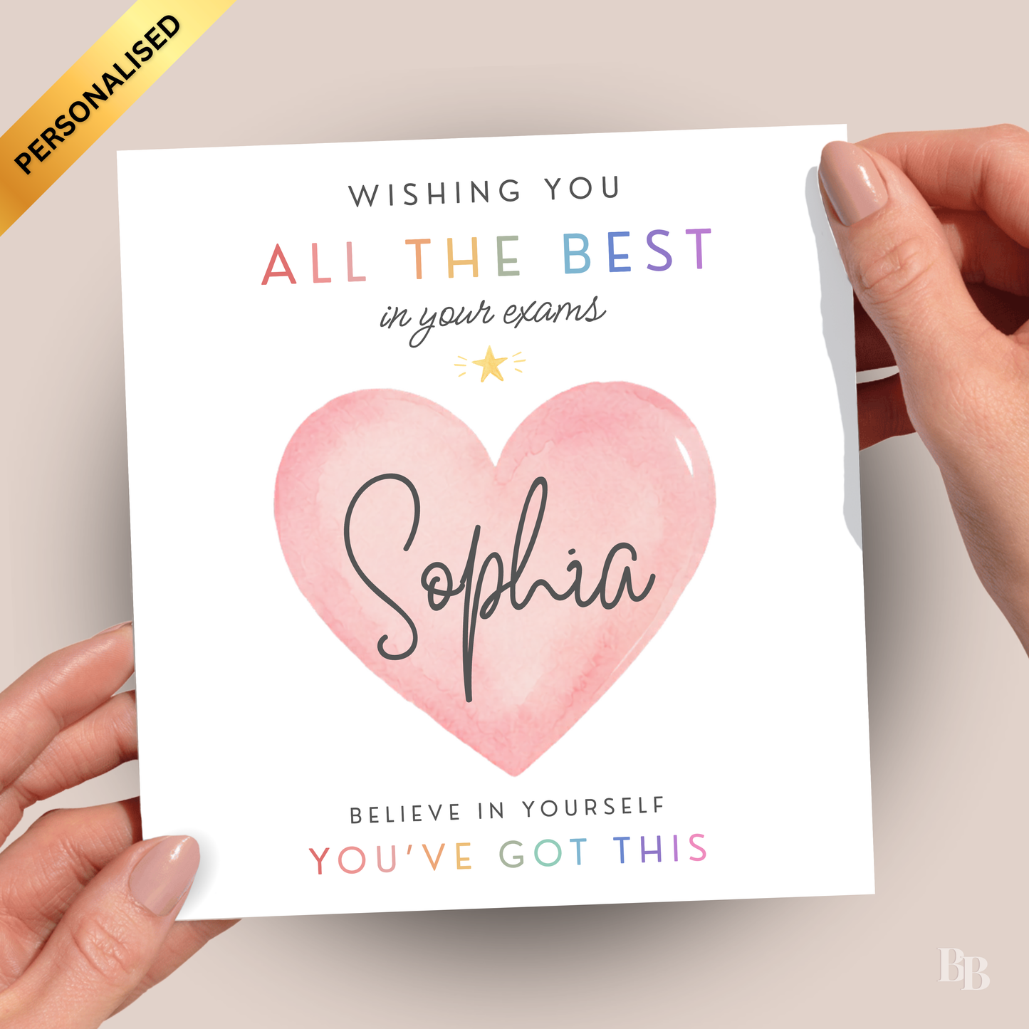 Personalised Good Luck Girls Exam Card