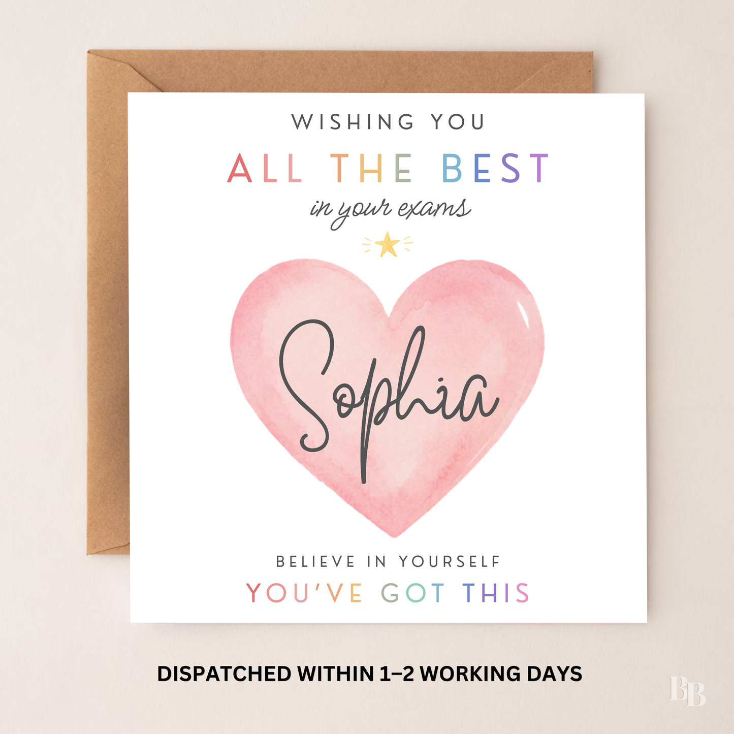 Personalised Good Luck Girls Exam Card
