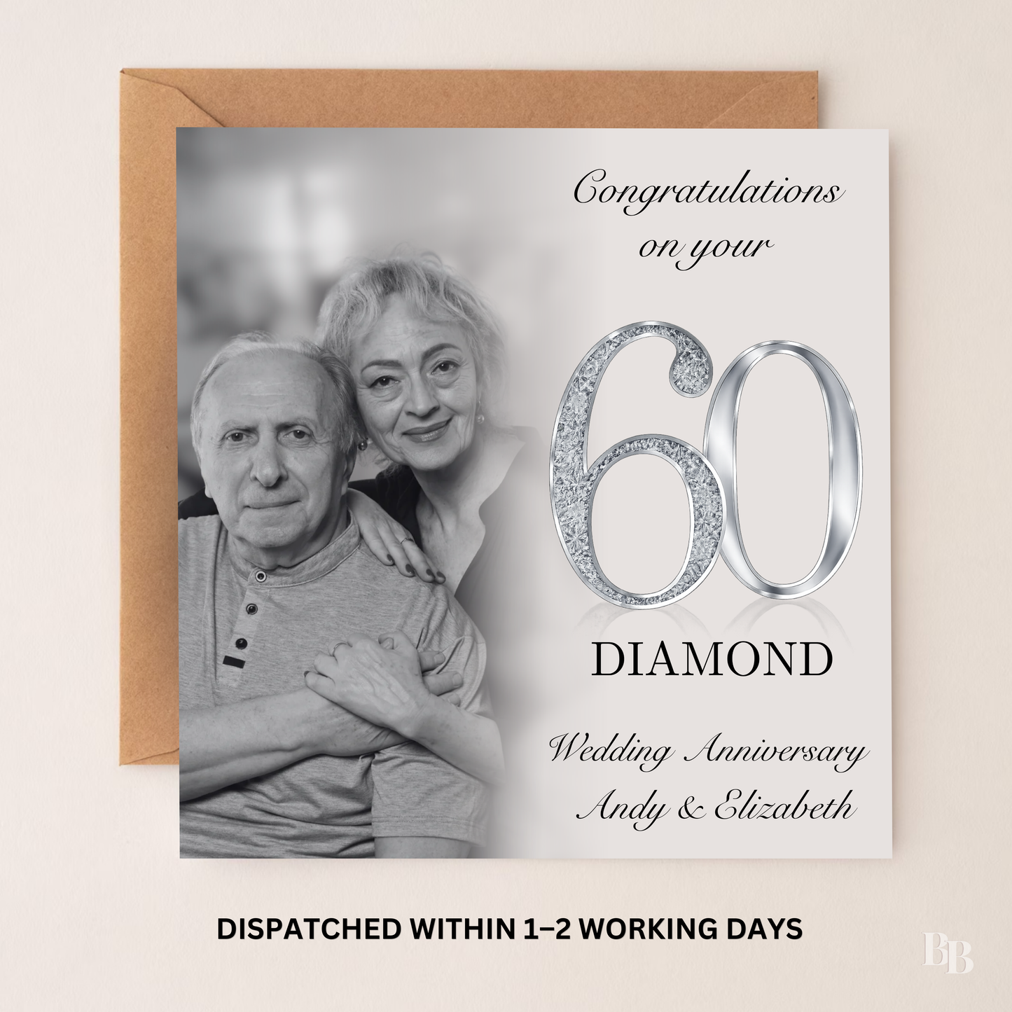 Personalised 60th Diamond Wedding Anniversary Card