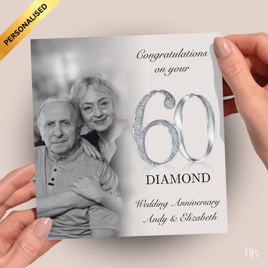 Personalised 60th Diamond Wedding Anniversary Card