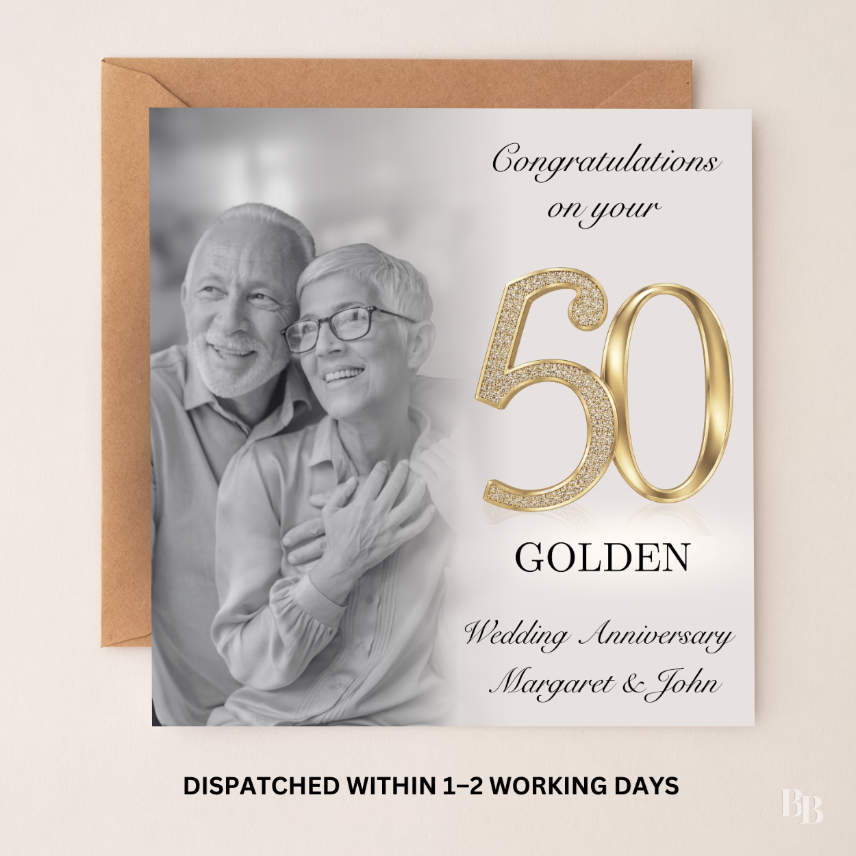 Personalised 50th Golden Wedding Anniversary Card
