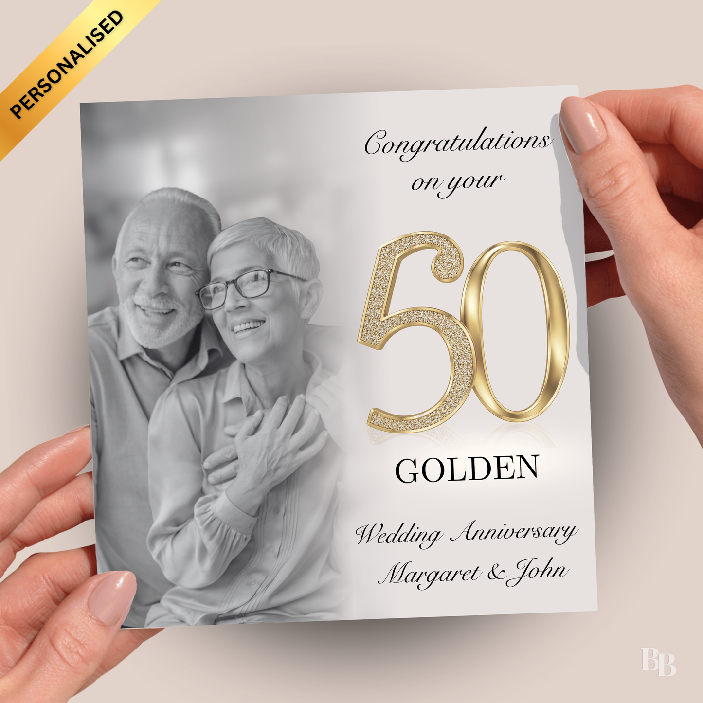 Personalised 50th Golden Wedding Anniversary Card