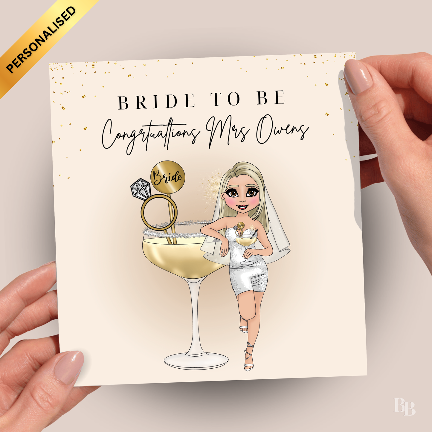 Personalised Bride To Be Congratulations Card