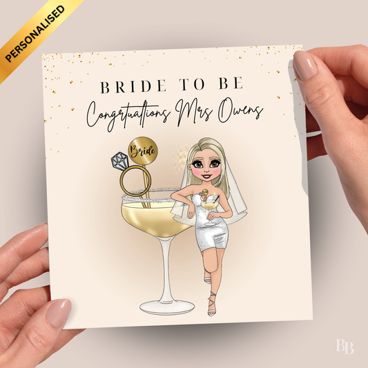 Personalised Bride To Be Congratulations Card