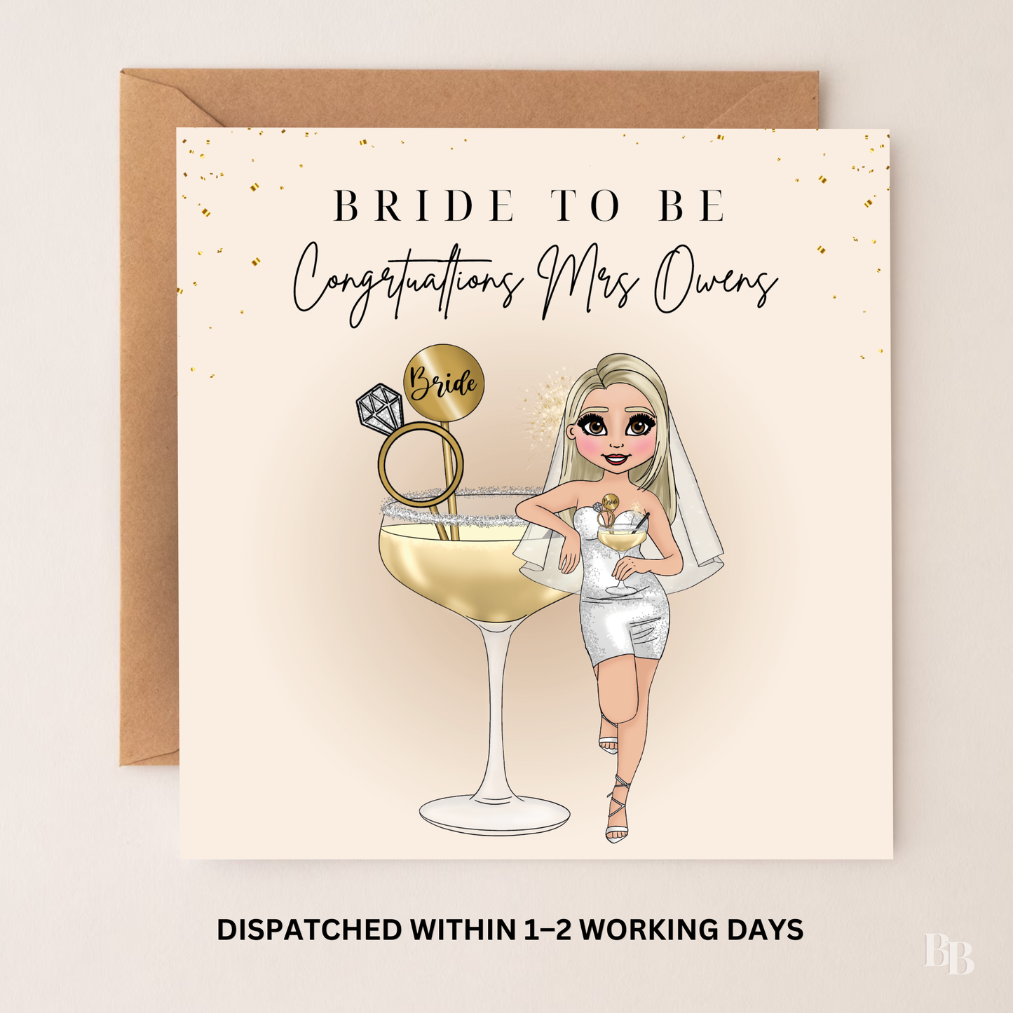Personalised Bride To Be Congratulations Card