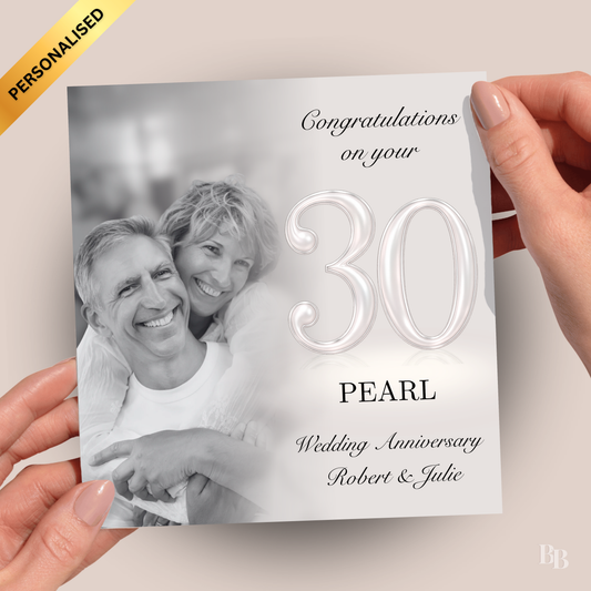 Personalised 30th Pearl Wedding Anniversary Card