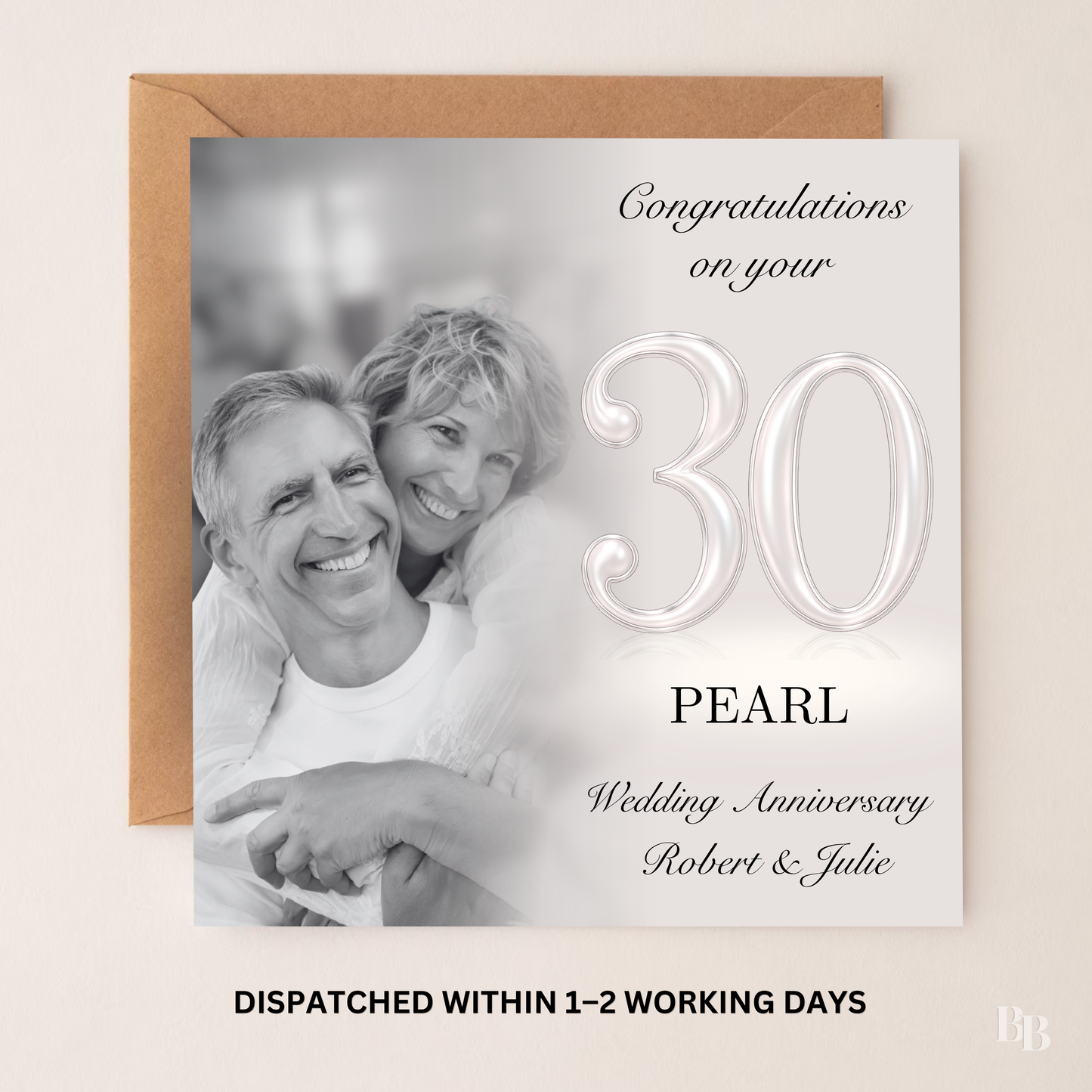 Personalised 30th Pearl Wedding Anniversary Card