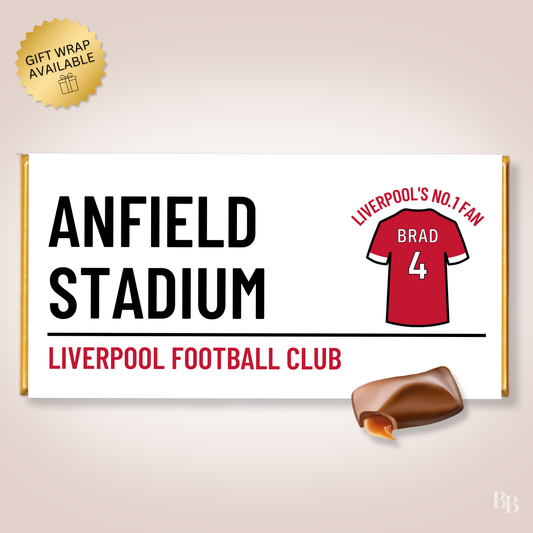 Personalised Liverpool FC No.1 Fan Chocolate Bar