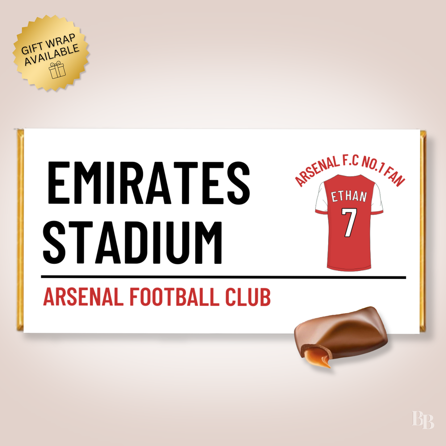 Personalised Arsenal FC No.1 Fan Chocolate Bar
