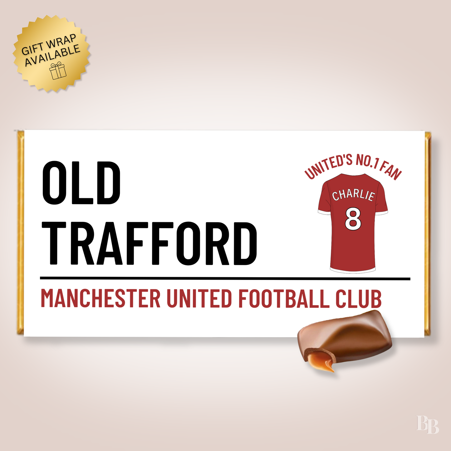 Personalised Manchester United No.1 Fan Chocolate Bar