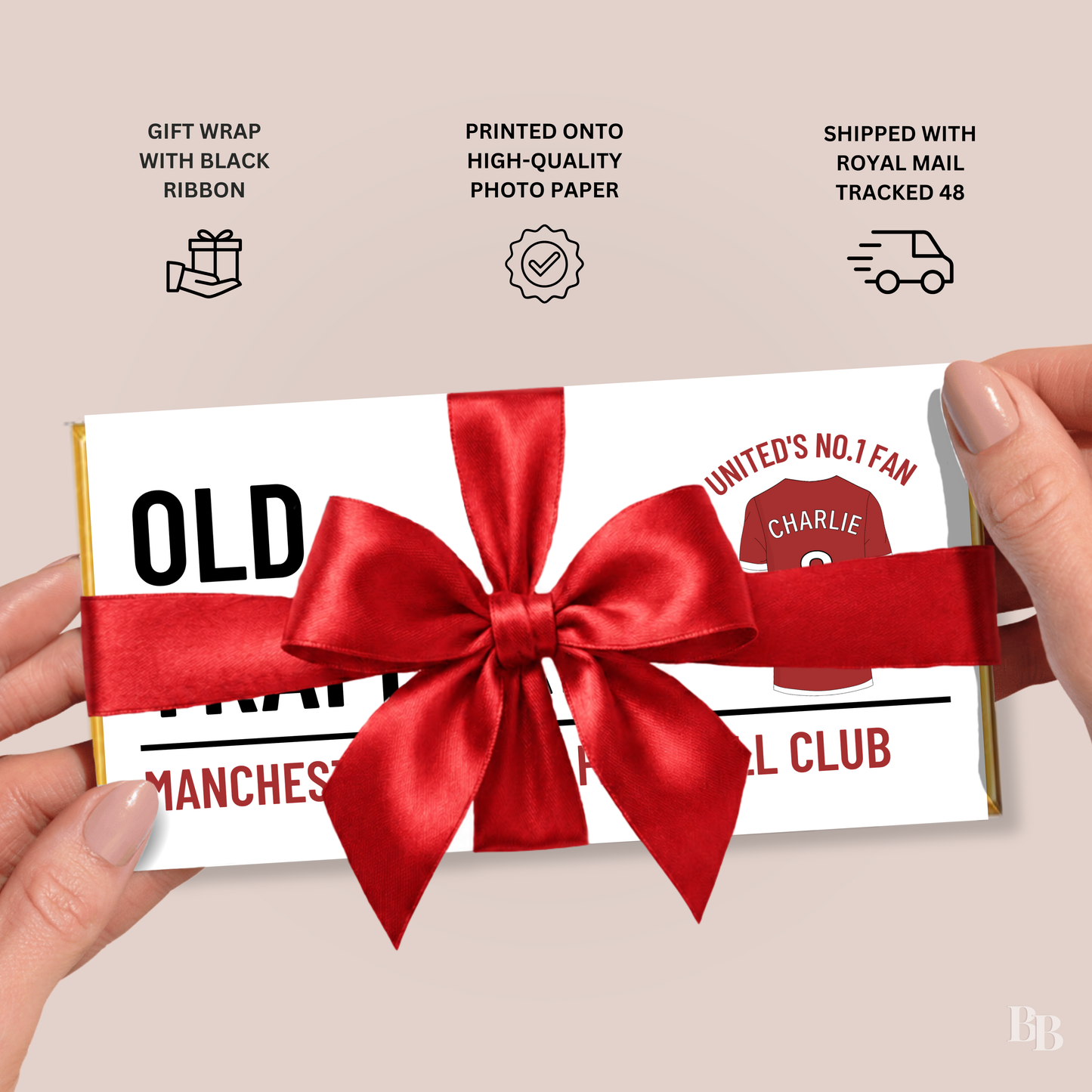 Personalised Manchester United No.1 Fan Chocolate Bar