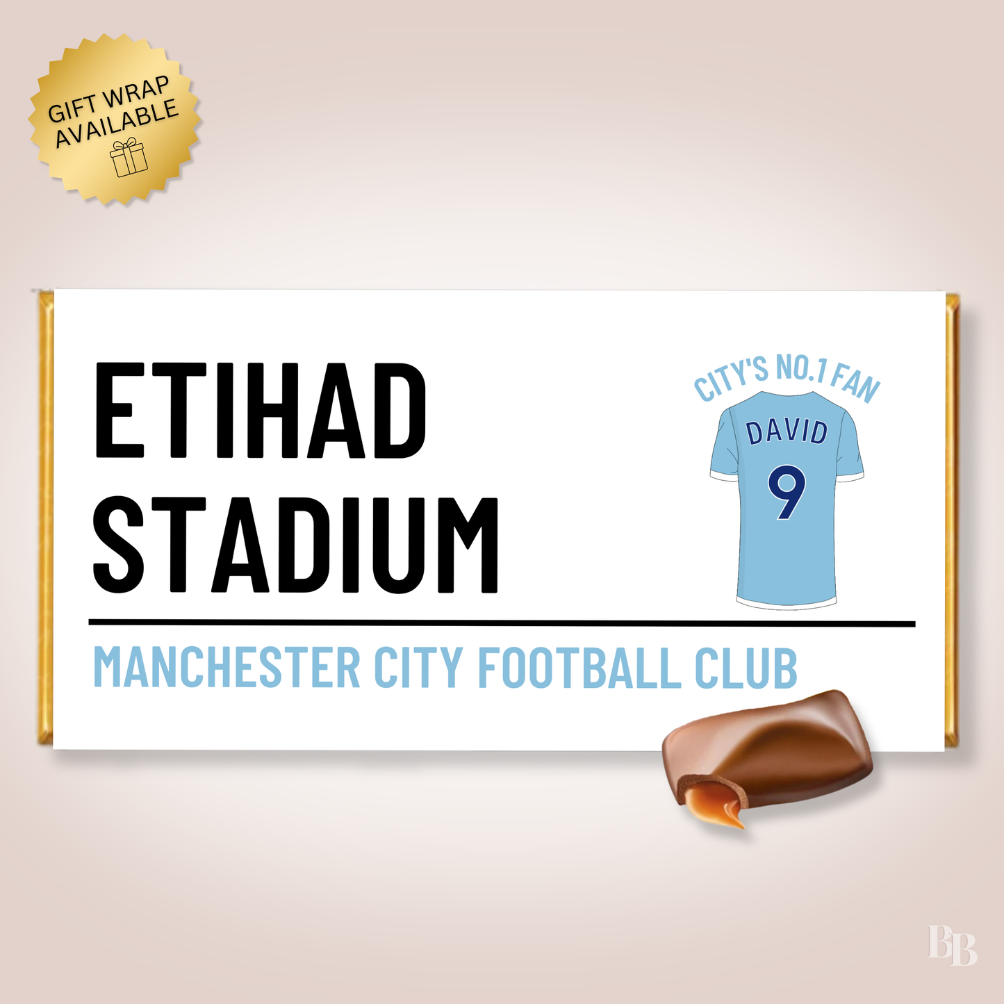 Personalised Manchester City FC No.1 Fan Chocolate Bar