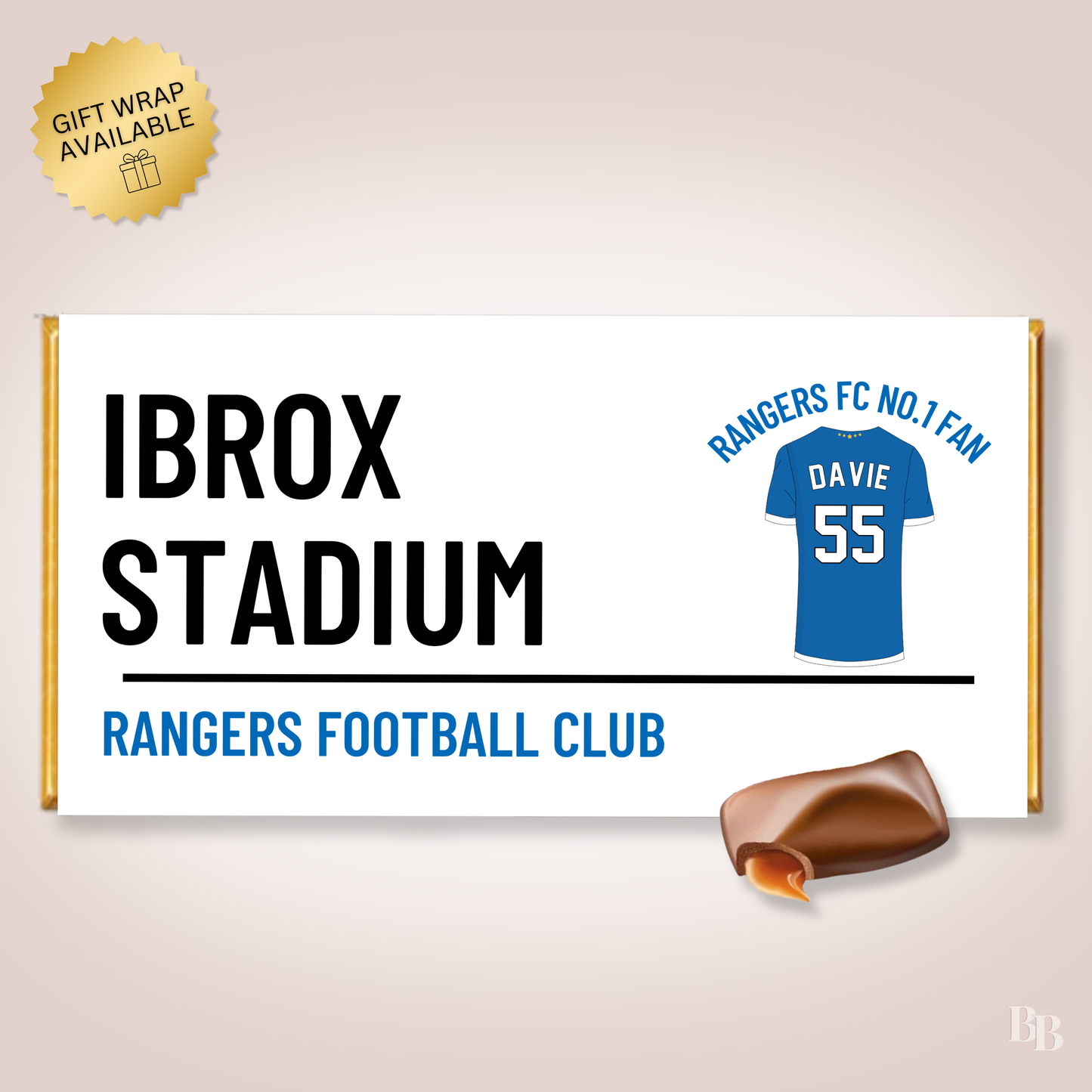 Personalised Rangers FC No.1 Fan Chocolate Bar