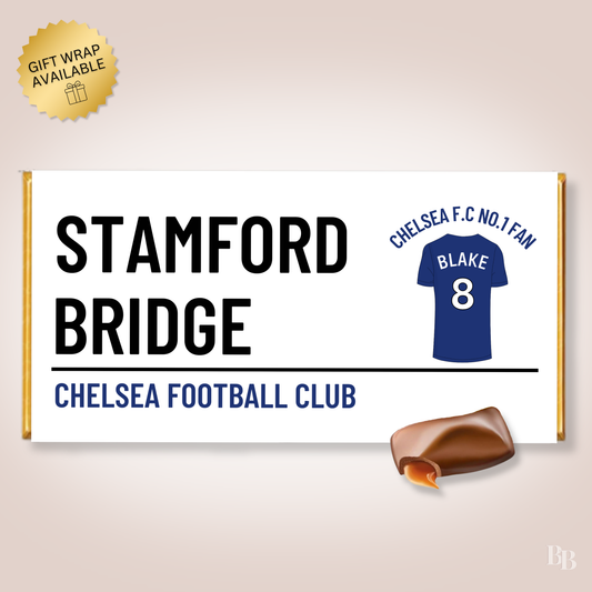 Personalised Chelsea FC No.1 Fan Chocolate Bar