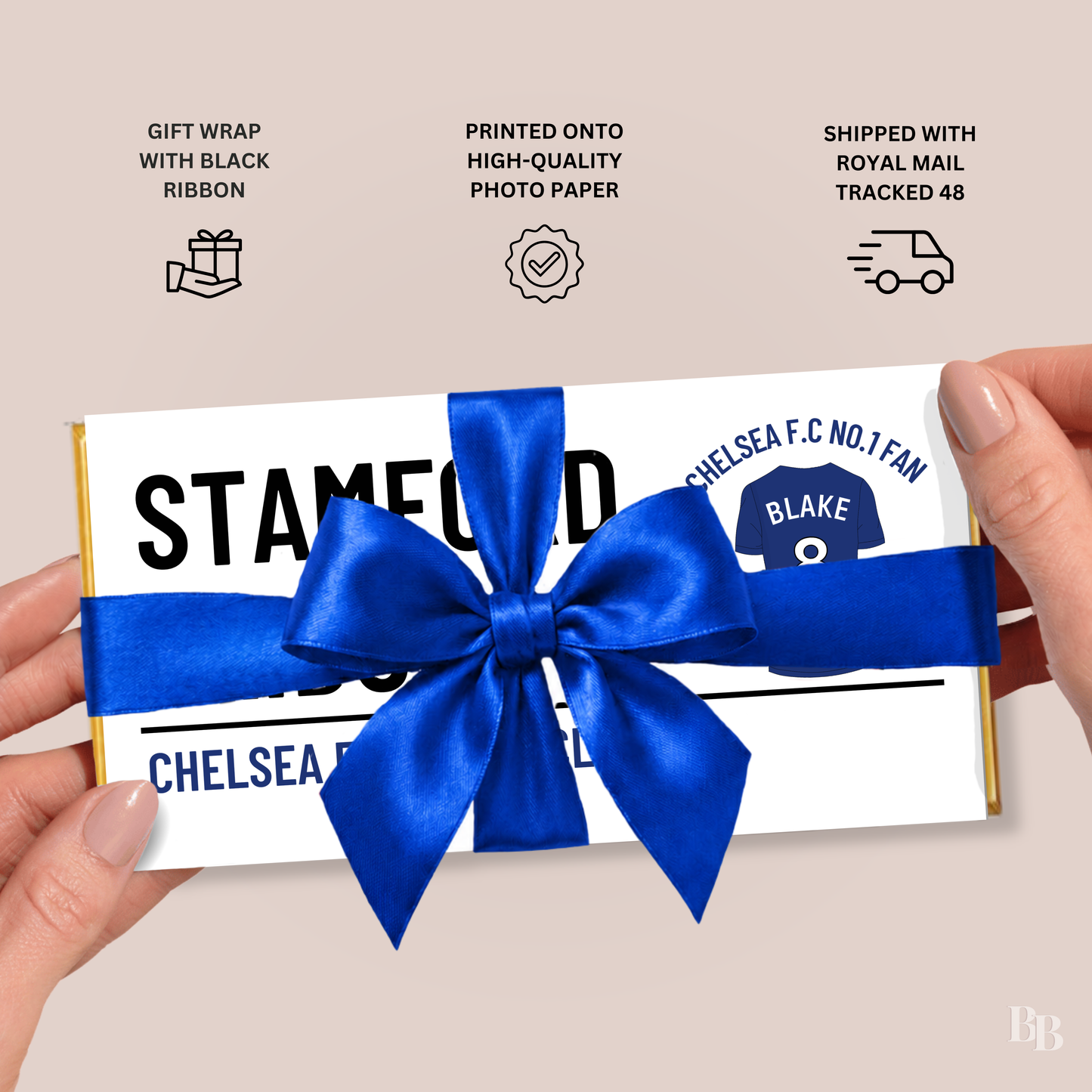 Personalised Chelsea FC No.1 Fan Chocolate Bar