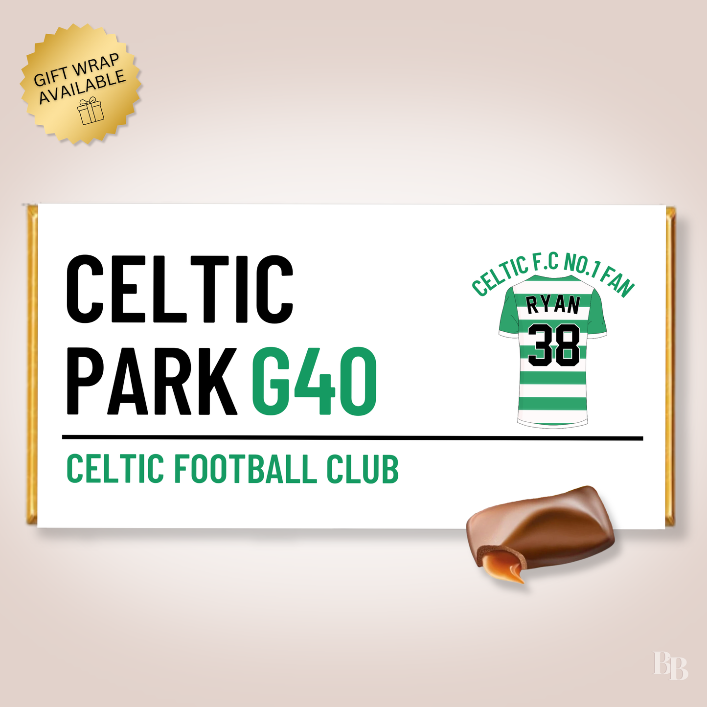 Personalised Celtic FC No.1 Fan Chocolate Bar