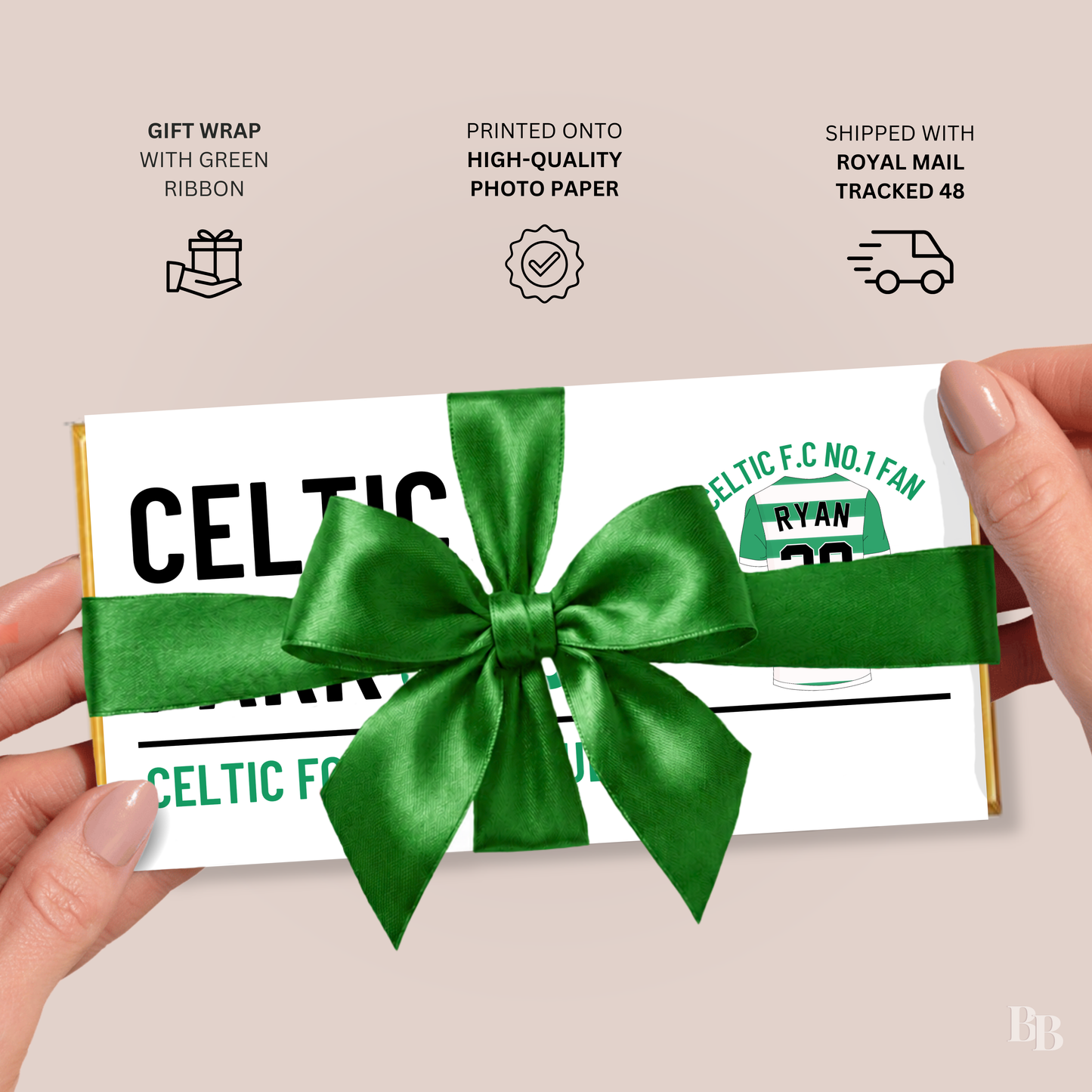 Personalised Celtic FC No.1 Fan Chocolate Bar