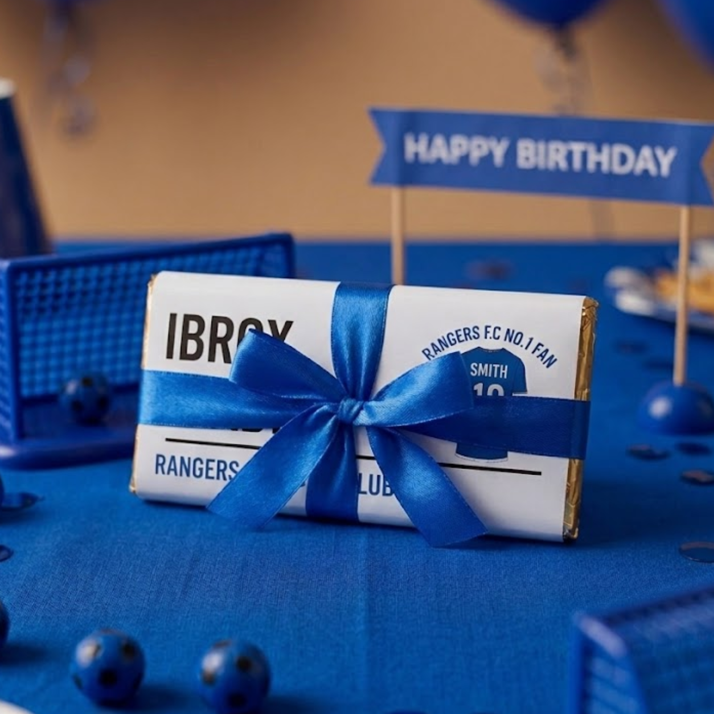 Personalised Rangers FC No.1 Fan Chocolate Bar
