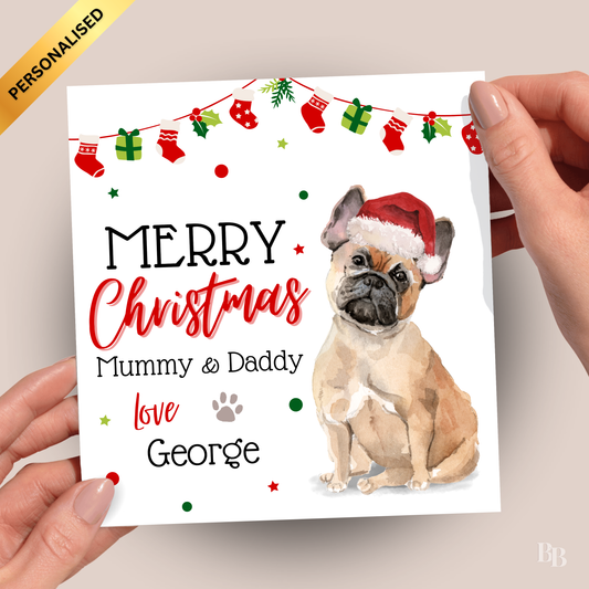 Personalised French Bulldog Christmas Card