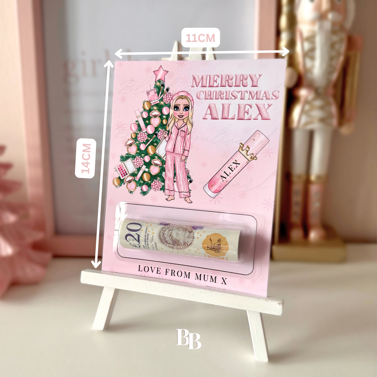 Pink Makeup Christmas Money Pocket