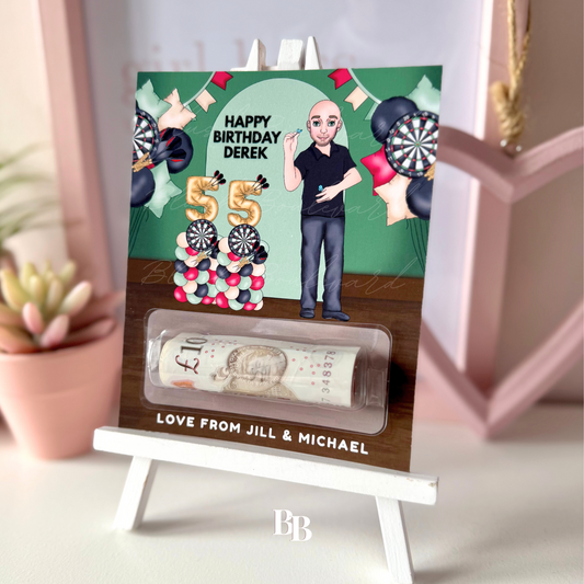 Mens Darts Birthday Money Pouch
