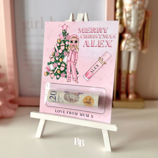 Pink Makeup Christmas Money Pocket