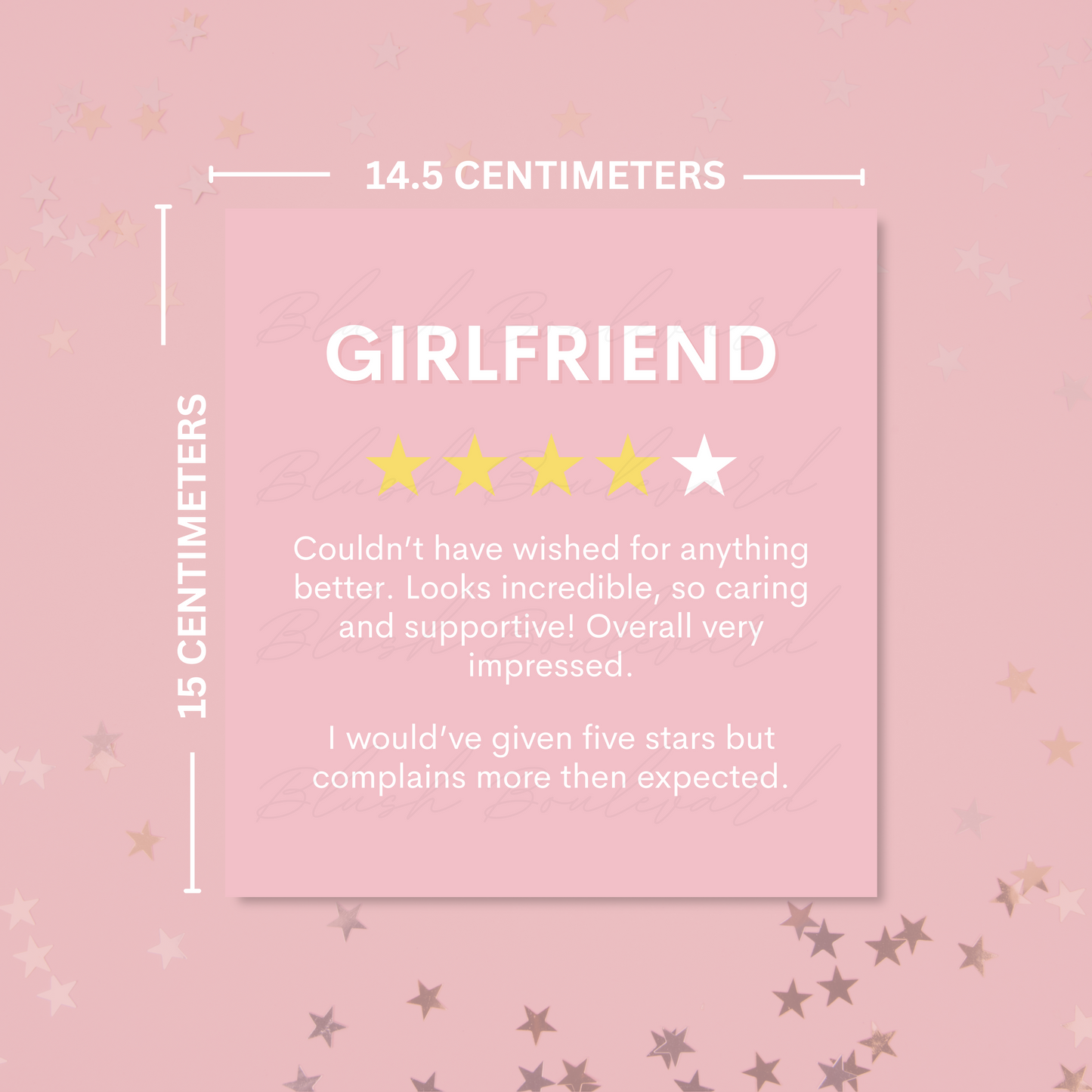 Girlfriend Star Rating Review Card