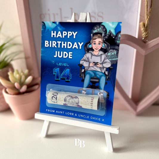 Teens Blue Gaming Birthday Money Pocket