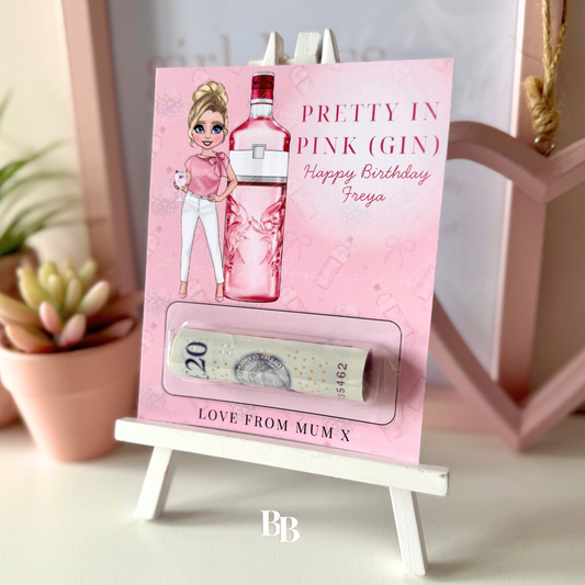 Pink Gin Birthday Money Pouch