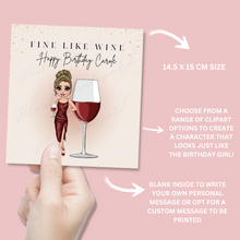 Load image into Gallery viewer, Personalised Red Wine Birthday Card
