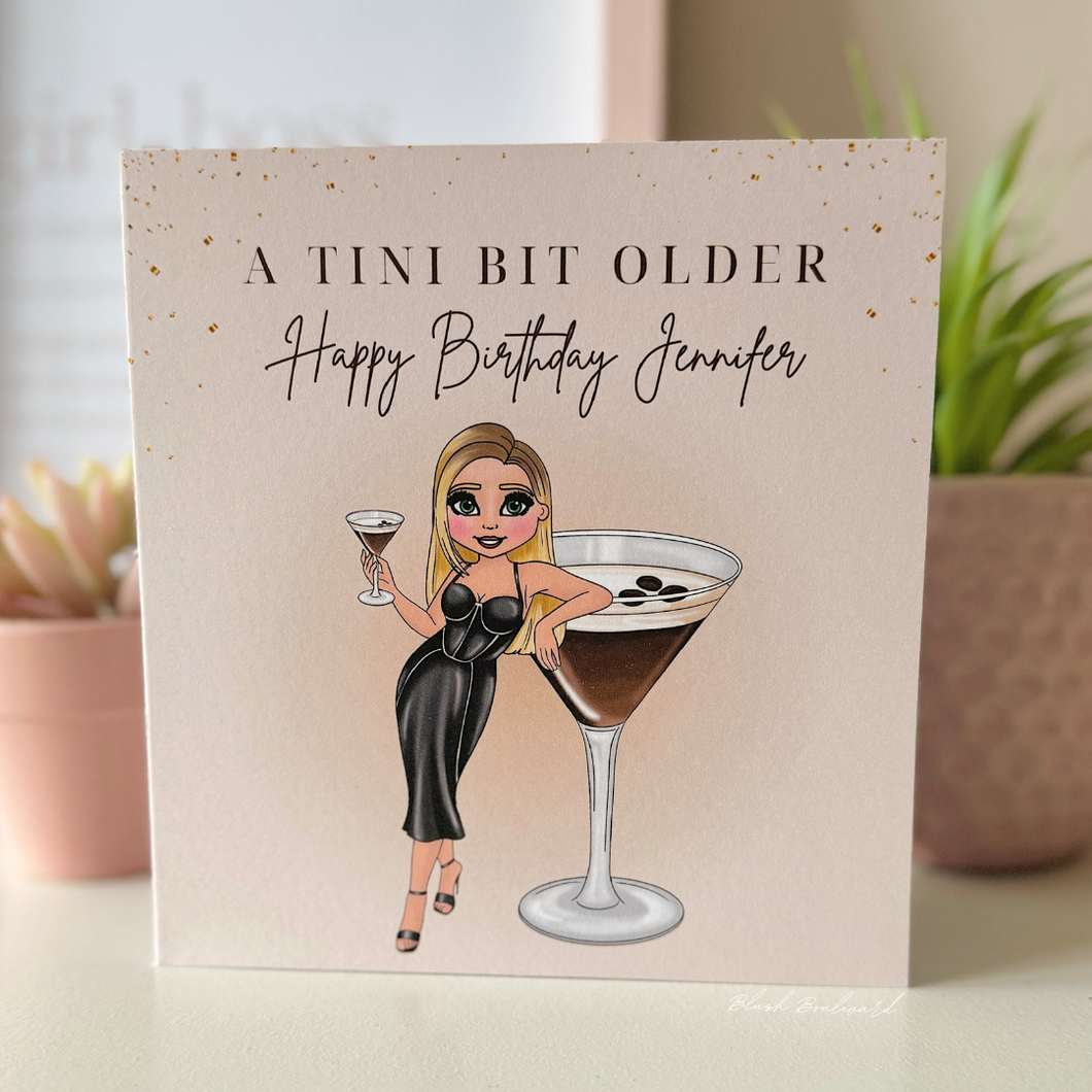 Personalised Espresso Martini Birthday Card