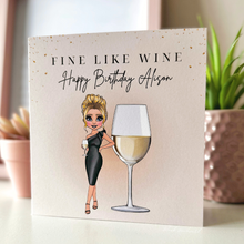 Load image into Gallery viewer, Personalised White Wine Birthday Card
