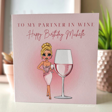 Load image into Gallery viewer, Personalised Rosé Wine Birthday Card
