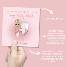 Load image into Gallery viewer, Personalised Rosé Wine Birthday Card
