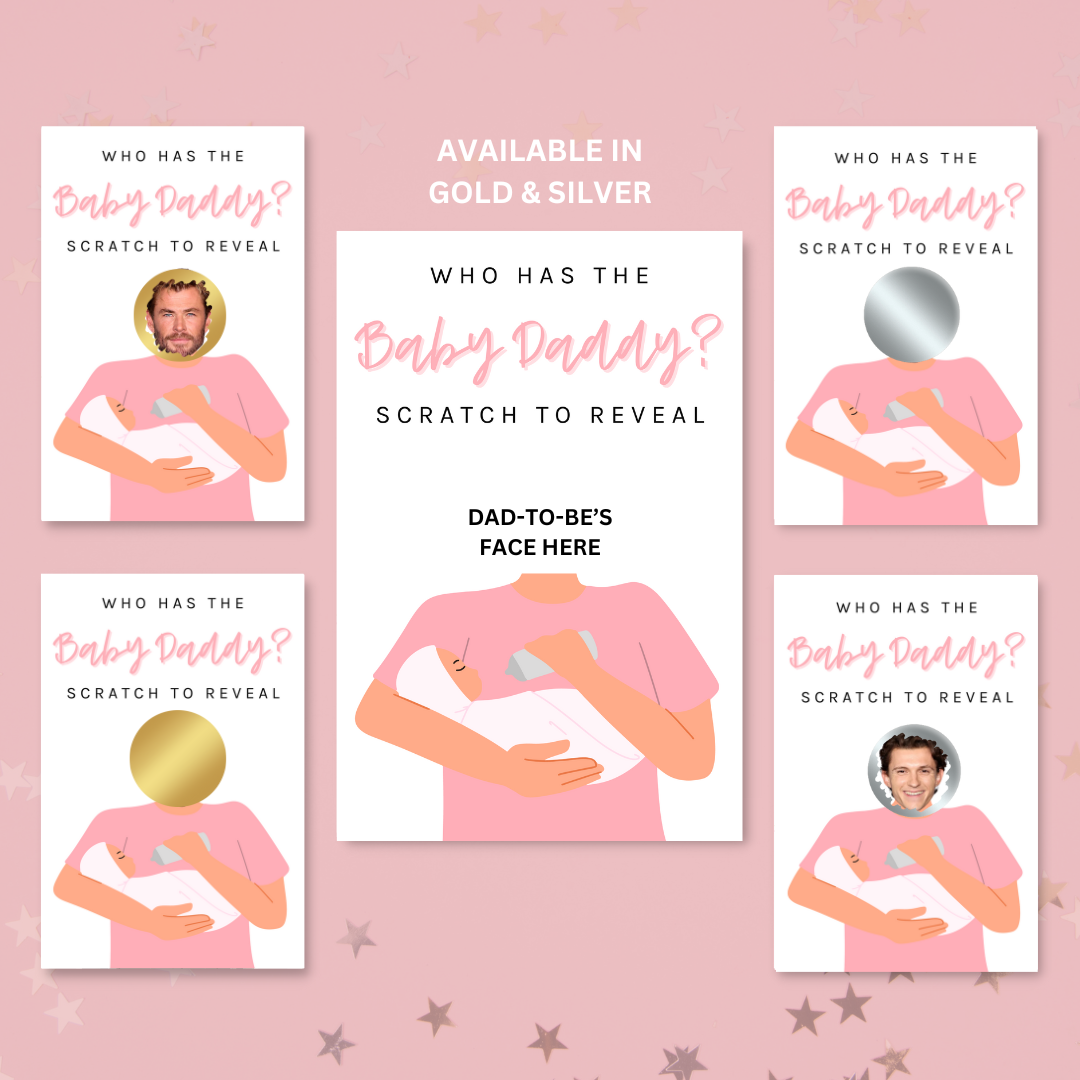 Pink Who Has The Baby Daddy? Baby Shower Party Game (Light)