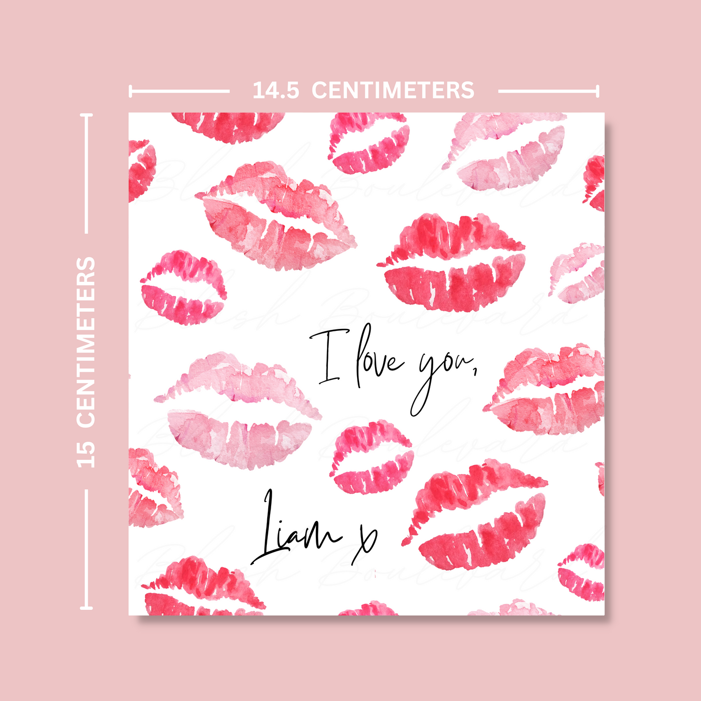 Personalised Kisses Valentine Card