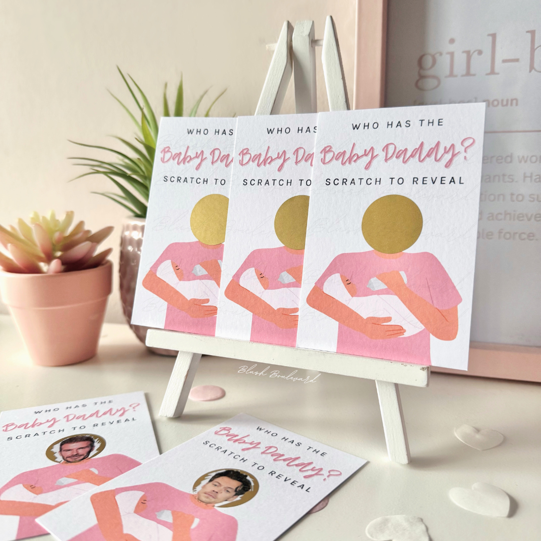 Pink Who Has The Baby Daddy? Baby Shower Party Game (Light)