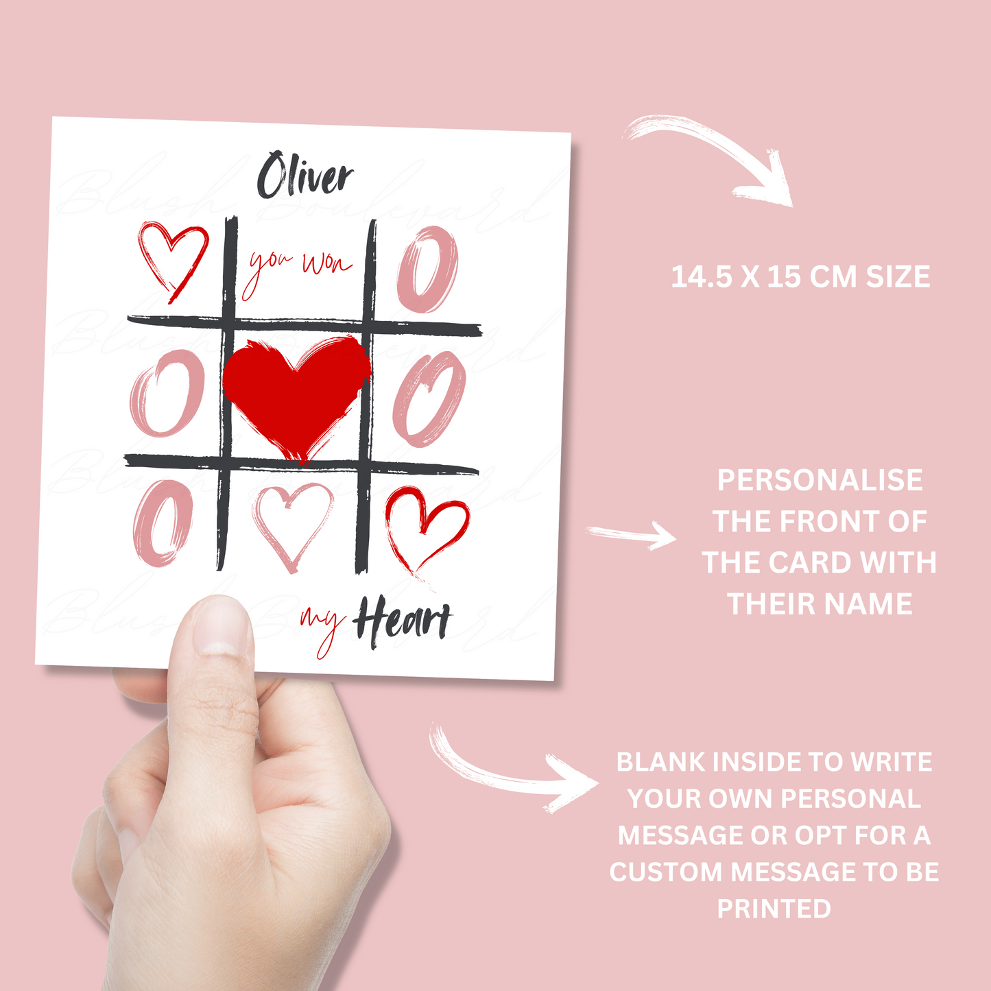 Personalised Tic-Tac-Toe Valentine Card