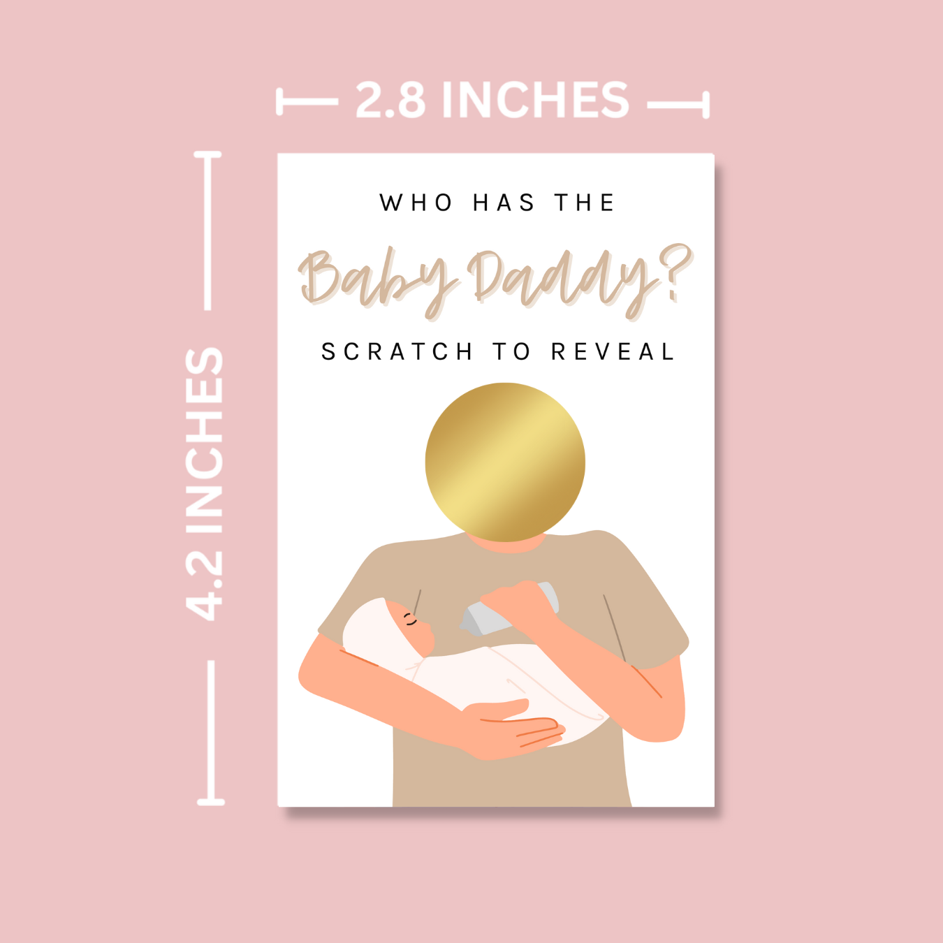Beige Who Has The Baby Daddy? Baby Shower Party Game (Light)