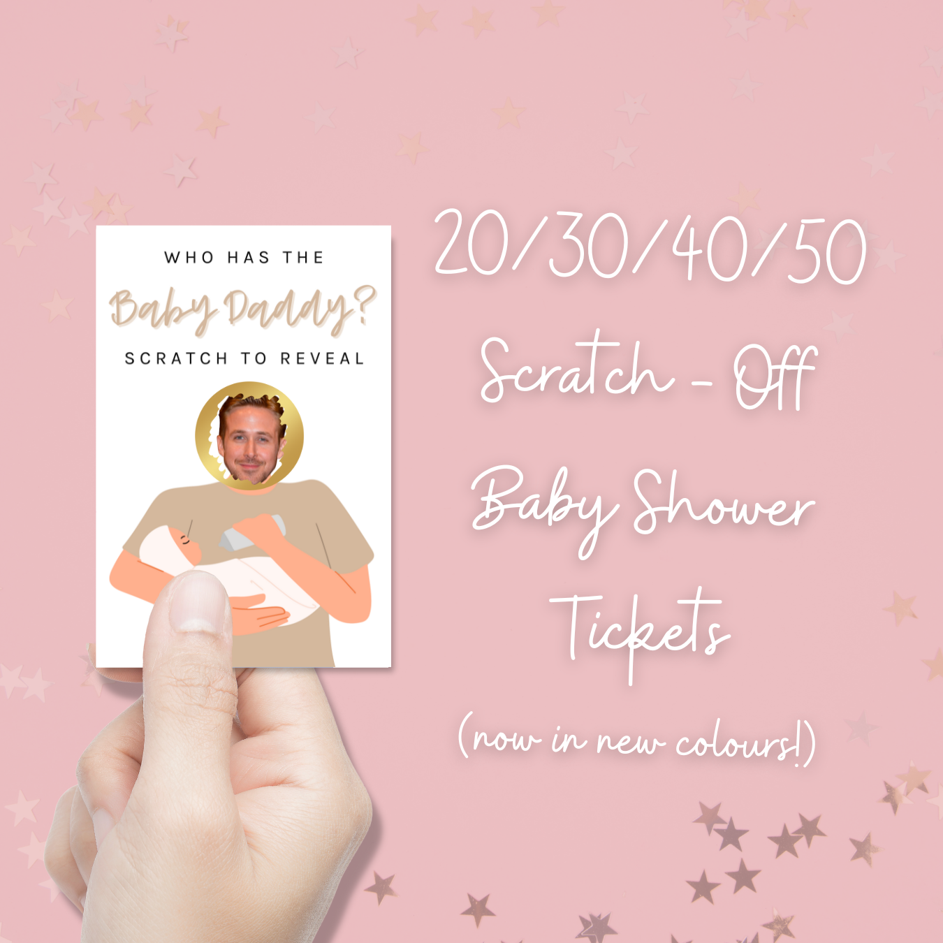 Beige Who Has The Baby Daddy? Baby Shower Party Game (Light)