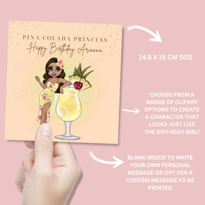 Personalised Pina Colada Birthday Card