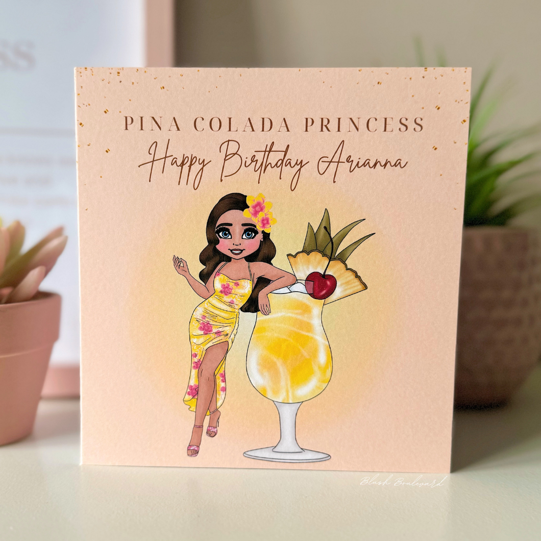 Personalised Pina Colada Birthday Card