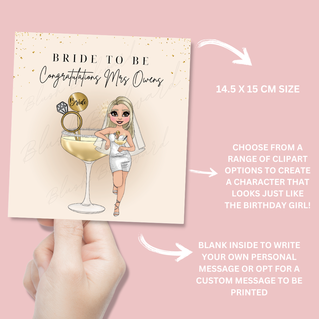Personalised Bride To Be Congratulations Card