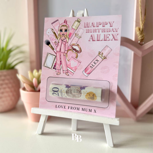 Pink Makeup Birthday Money Pocket