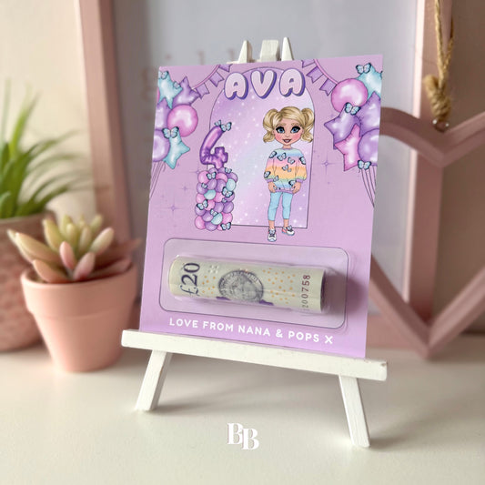 Girls Lilac Butterfly Birthday Money Pocket