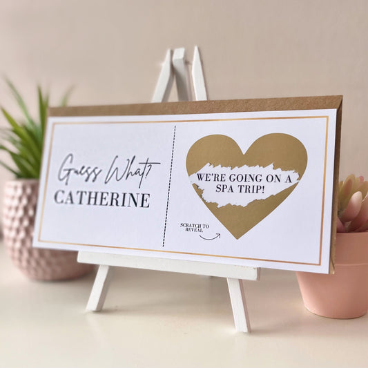 Gold Personalised Scratch Off Surprise Ticket - Blush Boulevard Ticket