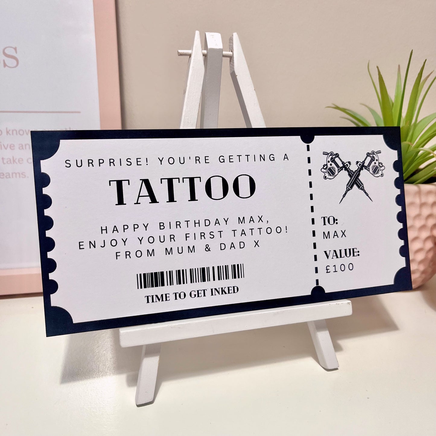 Personalised Tattoo Ticket - Blush Boulevard Ticket